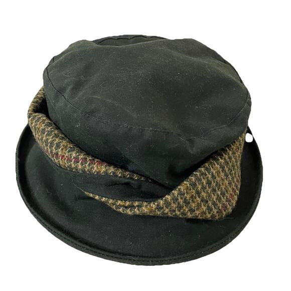 VTG Hatman of Ireland Wax Cotton Hat Tweed Wool Herringbone Twist Sz Unisex Med main image 6